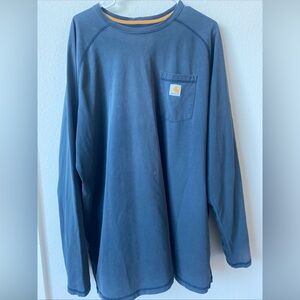 Carhartt Blue and Tan Relaxed Fit Shirt